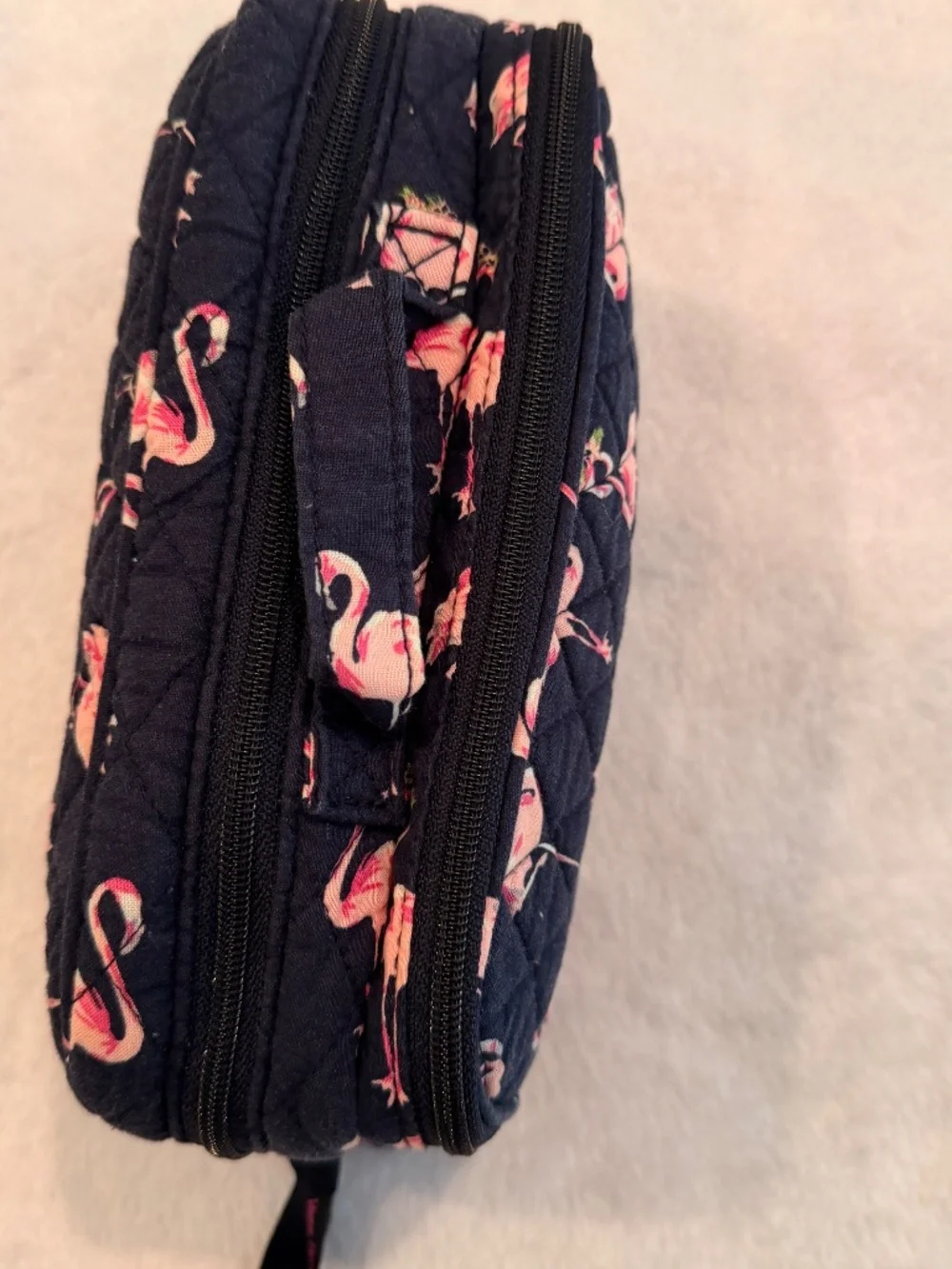 Vera Bradley Double Compartment Flamingo Fiesta Makeup Bag